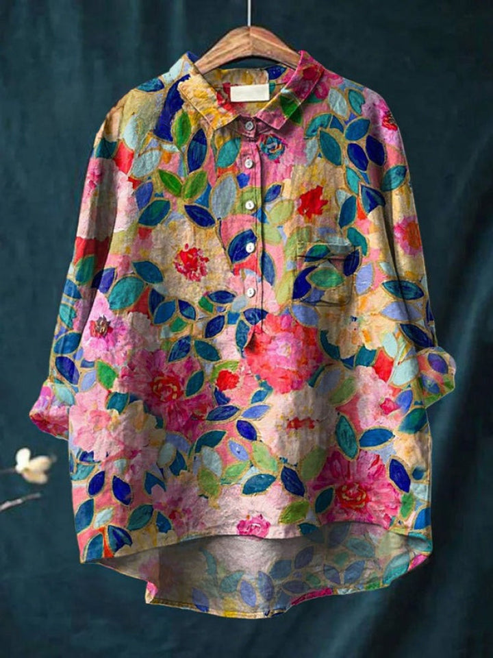 Seraphina™ | Blusa de Lino Atemporal con Estampado