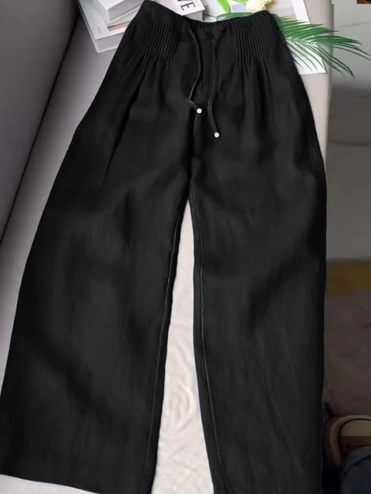 AMELINA – PANTALONES DE LINO PLISADOS CON AJUSTE CÓMODO