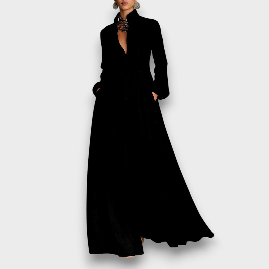 Serena - Vestido Maxi con Botones Frontal Fluidos