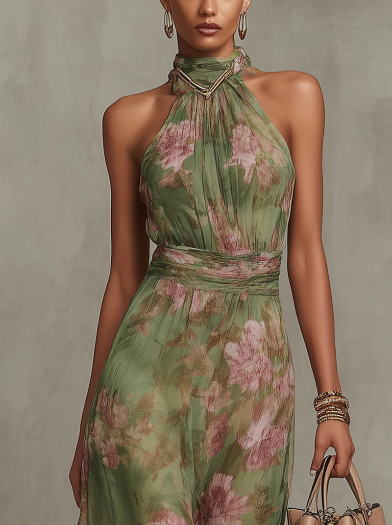 Serena | Elegante Vestido Maxi de Chifón con Tirantes