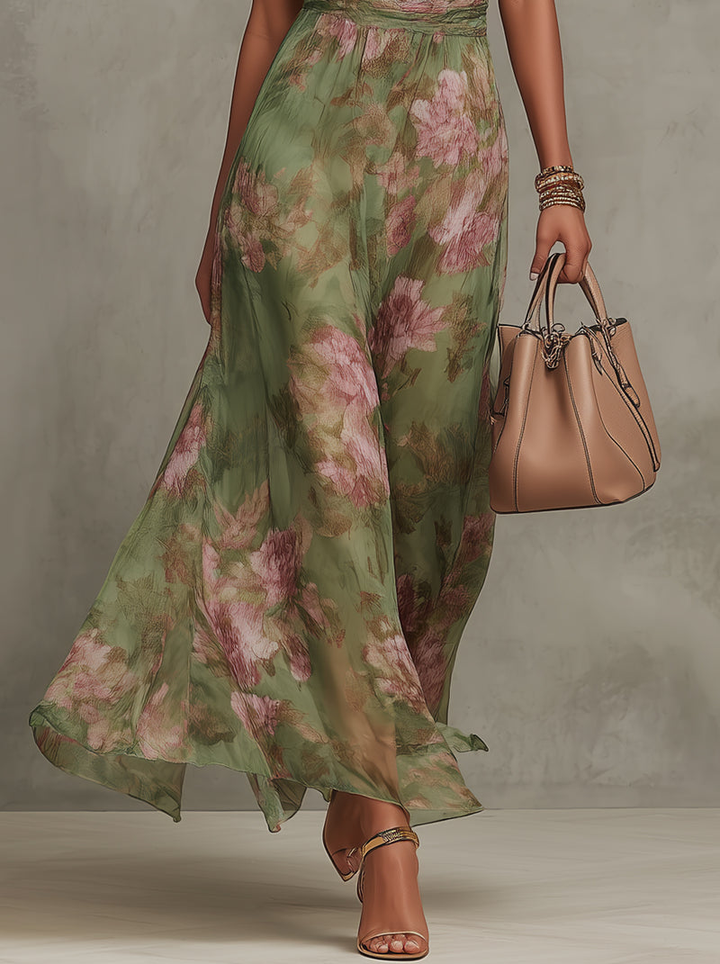 Serena | Elegante Vestido Maxi de Chifón con Tirantes
