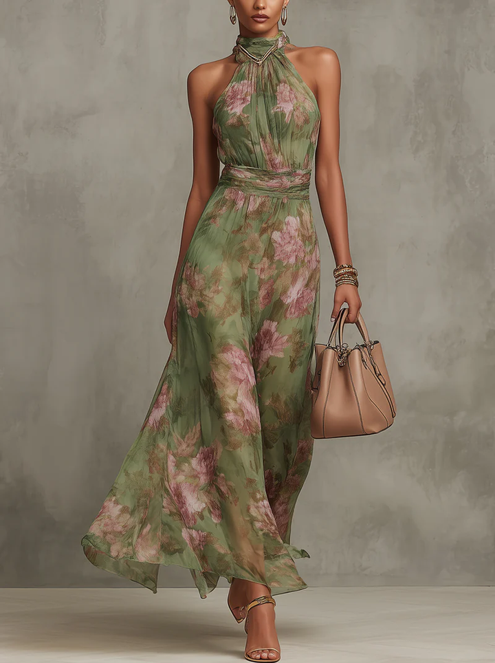 Serena | Elegante Vestido Maxi de Chifón con Tirantes
