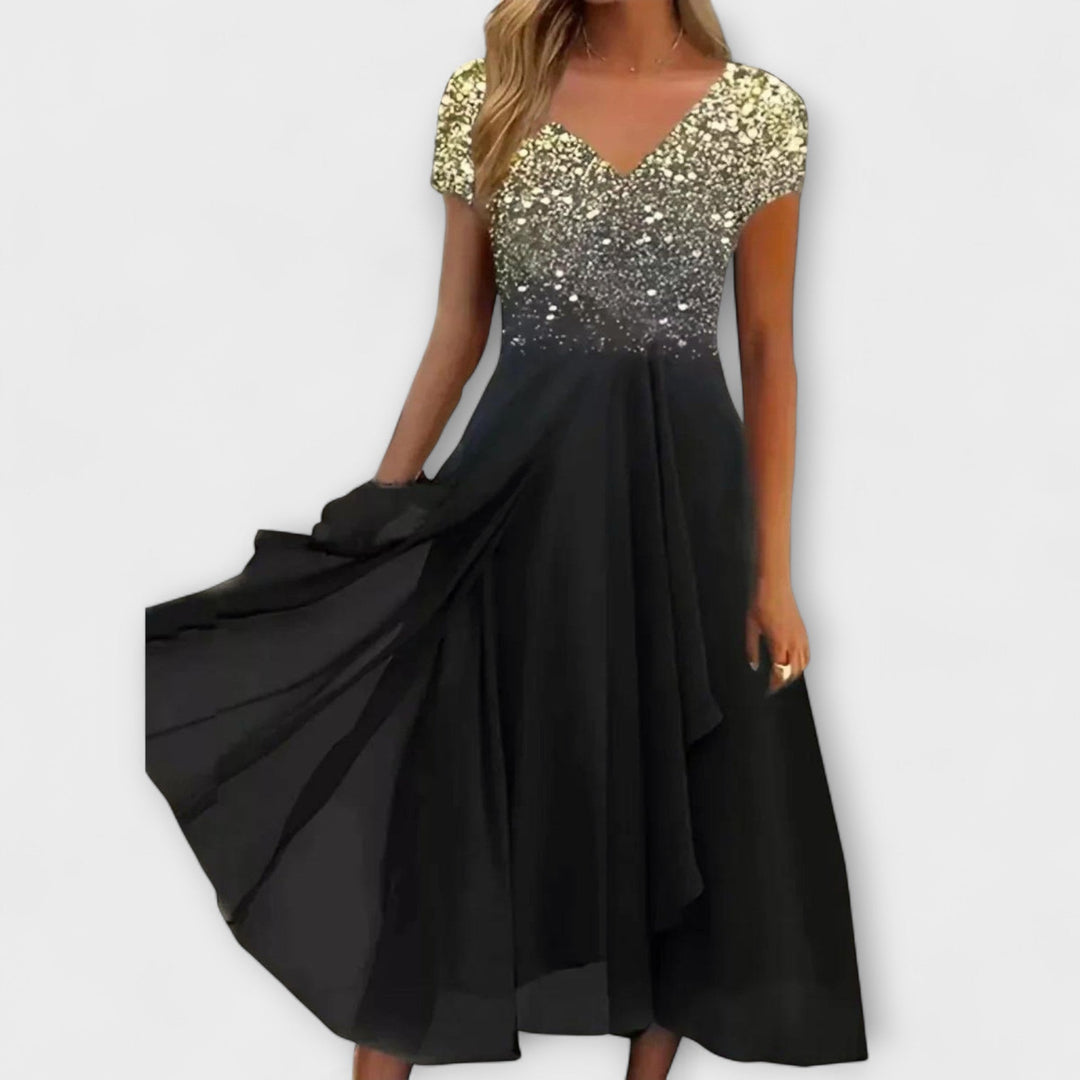 Lara - Vestido de noche de chiffon para mujer