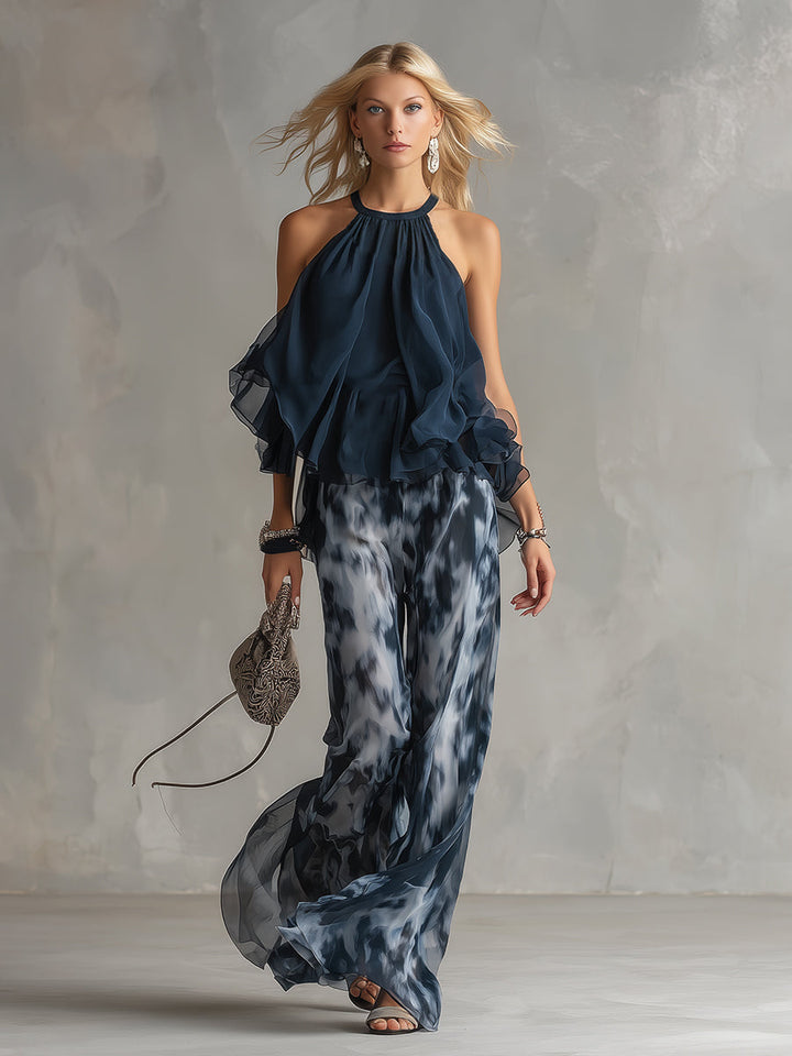 Élise | Conjunto elegante y ligero con top fluido y pantalones anchos