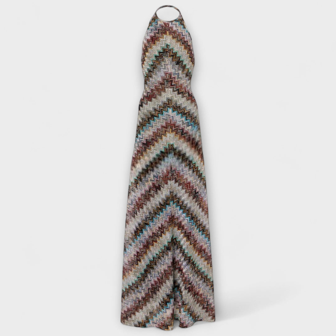 Reese - Vestido de punto Jodie con patrón de espiga de colores