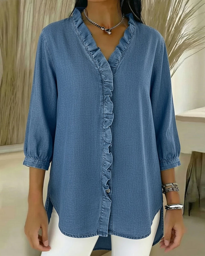 Camisa elegante con volantes