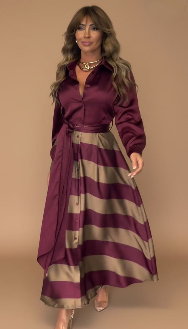 Mila™ | Vestido Maxi Rayas