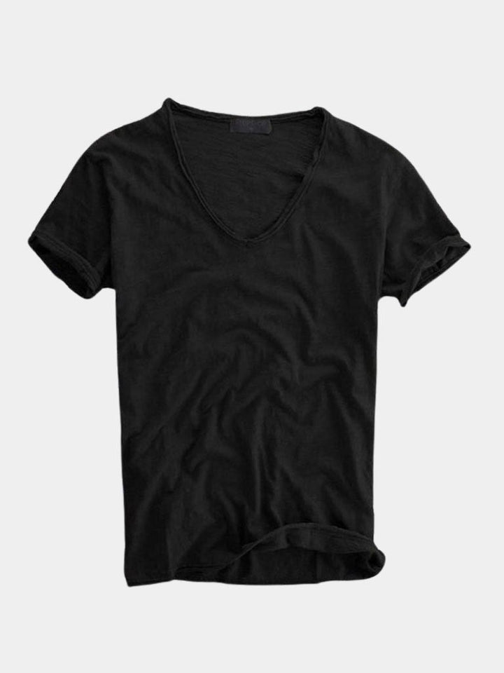 Camiseta Clásica de Lino Blanca con Cuello en V