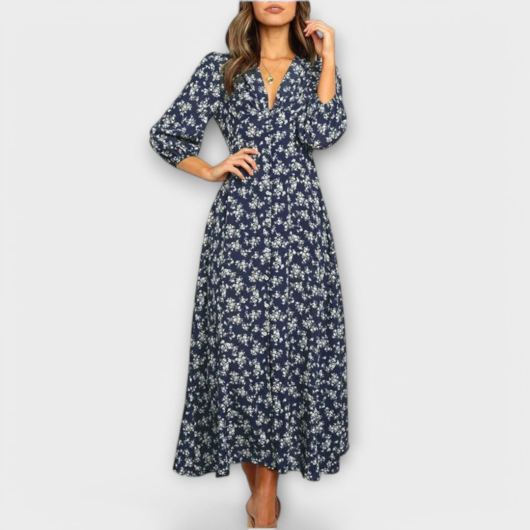 Vestido maxi con estampado floral para mujeres