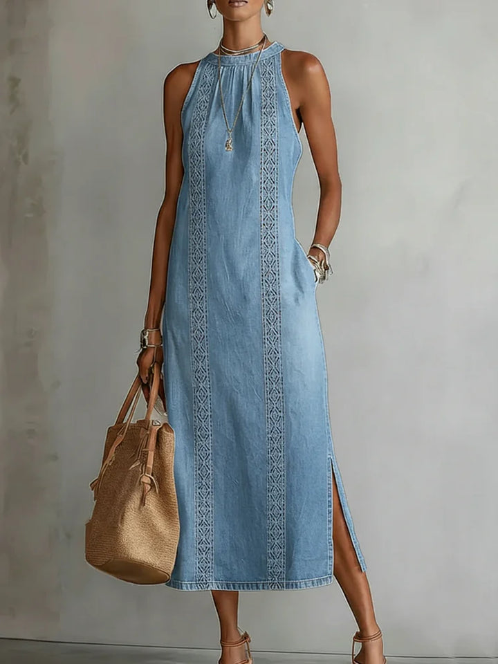Julia™ | Vestido de mezclilla con encaje vintage