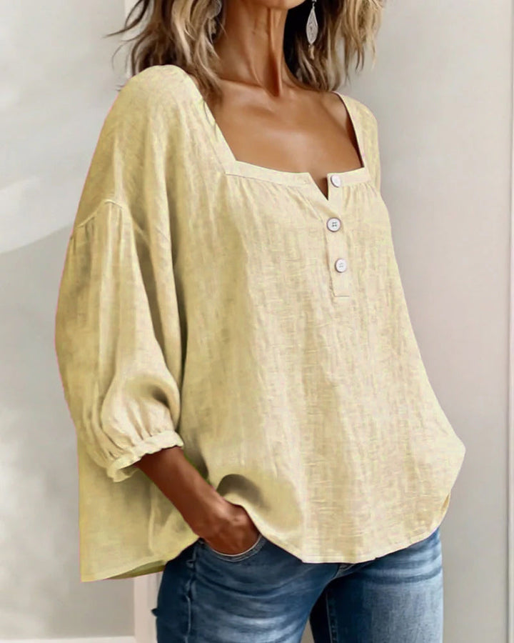 Blusa elegante de escote cuadrado