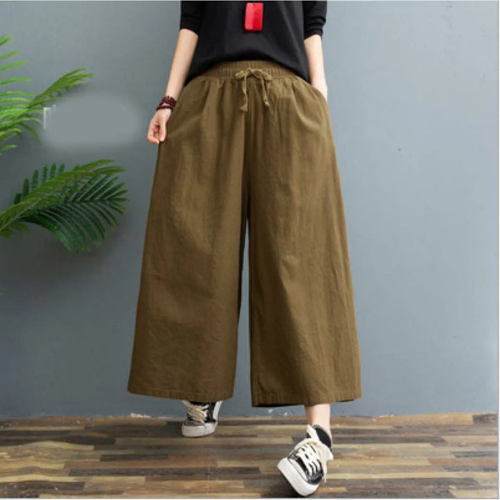 AMELINA – PANTALONES DE LINO PLISADOS CON AJUSTE CÓMODO