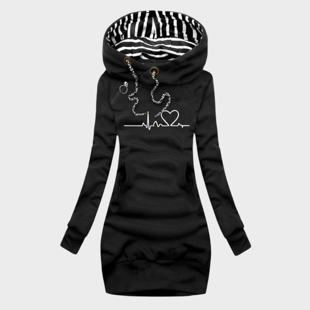 Helena - Vestido de suéter con diseño de corazón