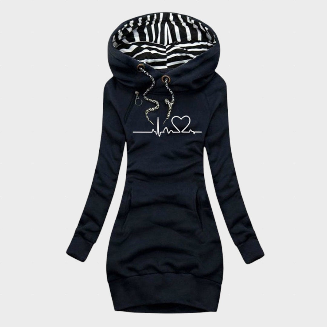 Helena - Vestido de suéter con diseño de corazón