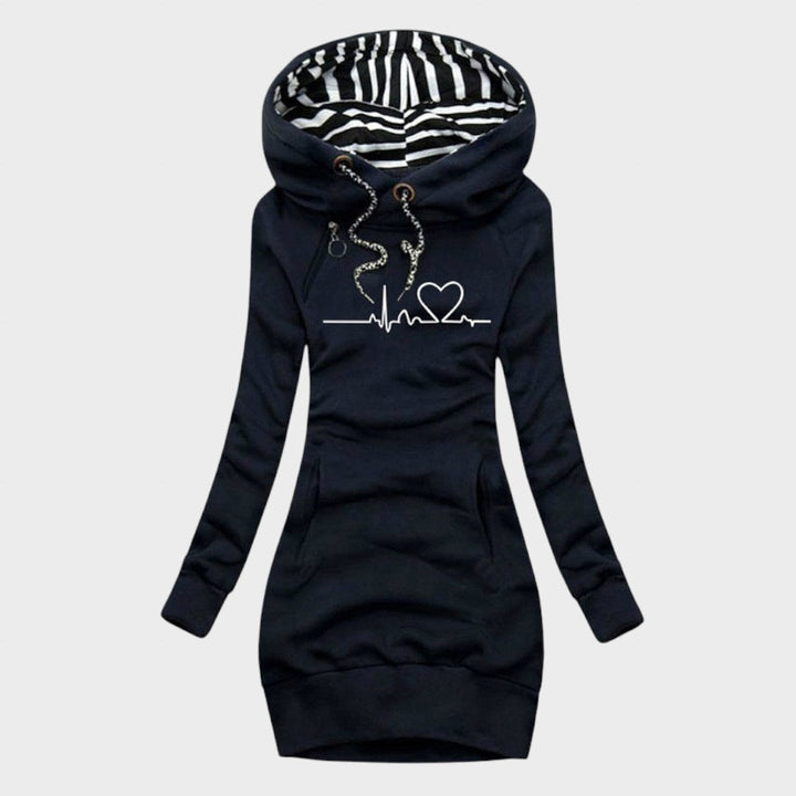 Helena - Vestido de suéter con diseño de corazón