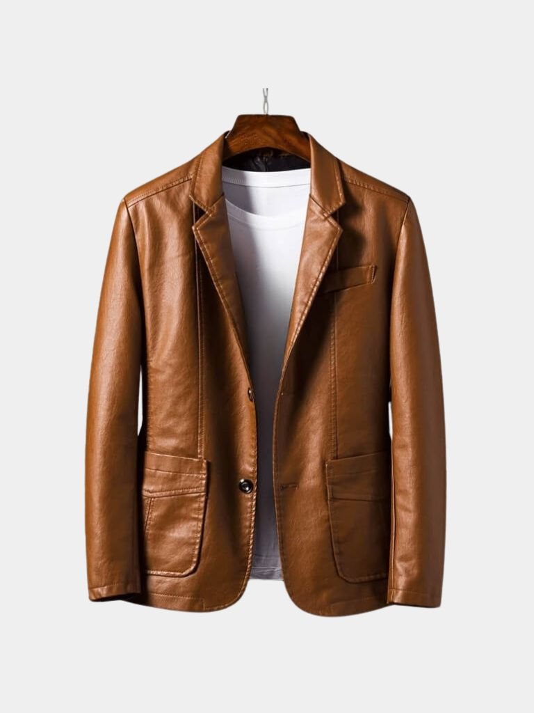 Chaqueta Bold de Cuero Caramelo