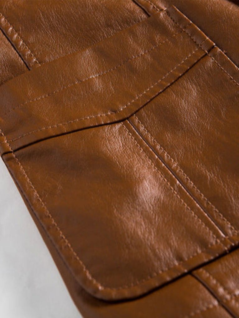 Chaqueta Bold de Cuero Caramelo