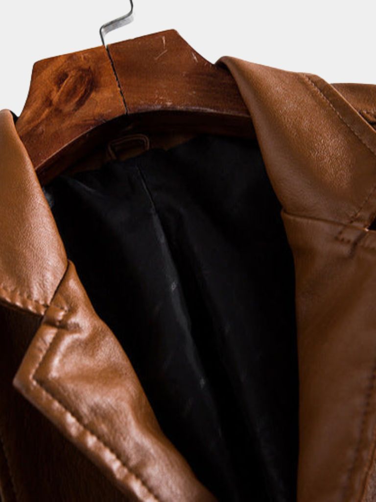 Chaqueta Bold de Cuero Caramelo