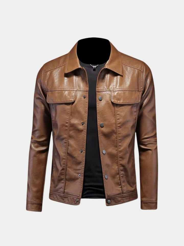 Chaqueta de Cuero Bronce Rebelde