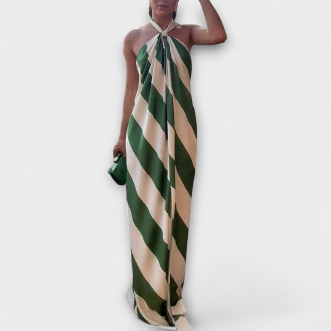 Marlowe - Vestido maxi con patrón a rayas y espalda descubierta