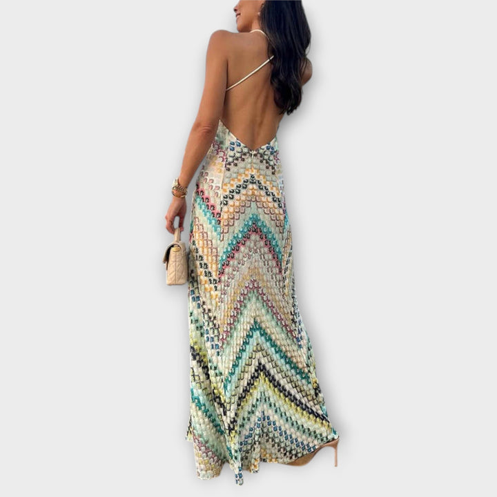 Remi - Maxi vestido con patrón de espiga colorido de Missoni
