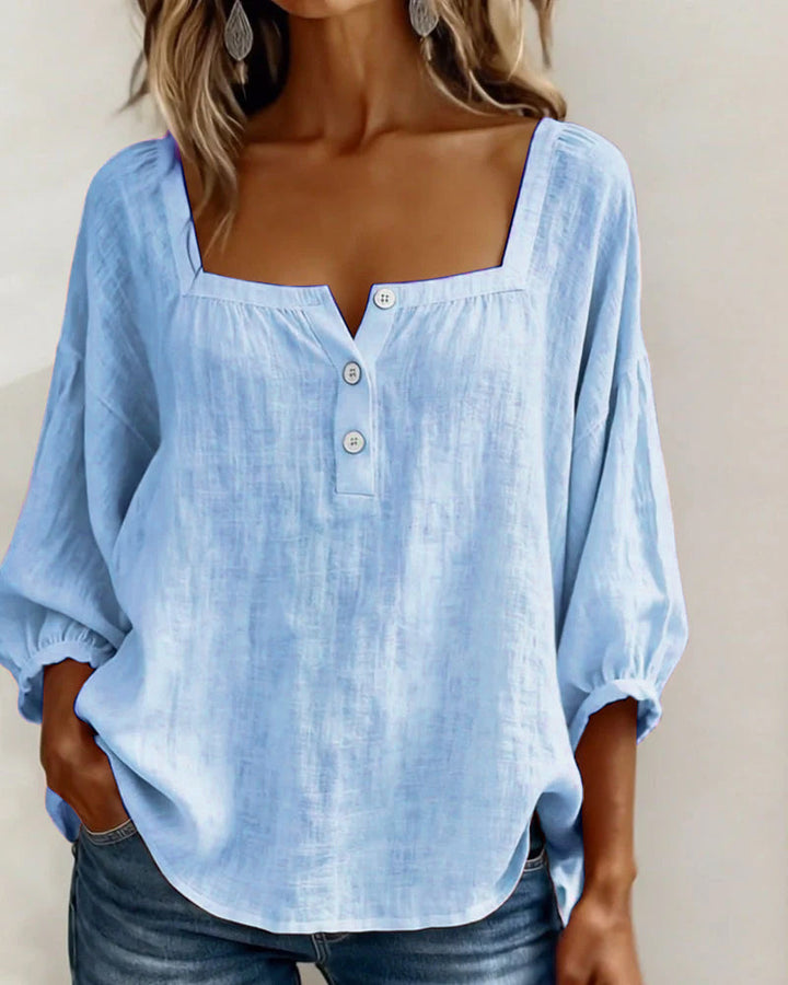 Blusa elegante de escote cuadrado