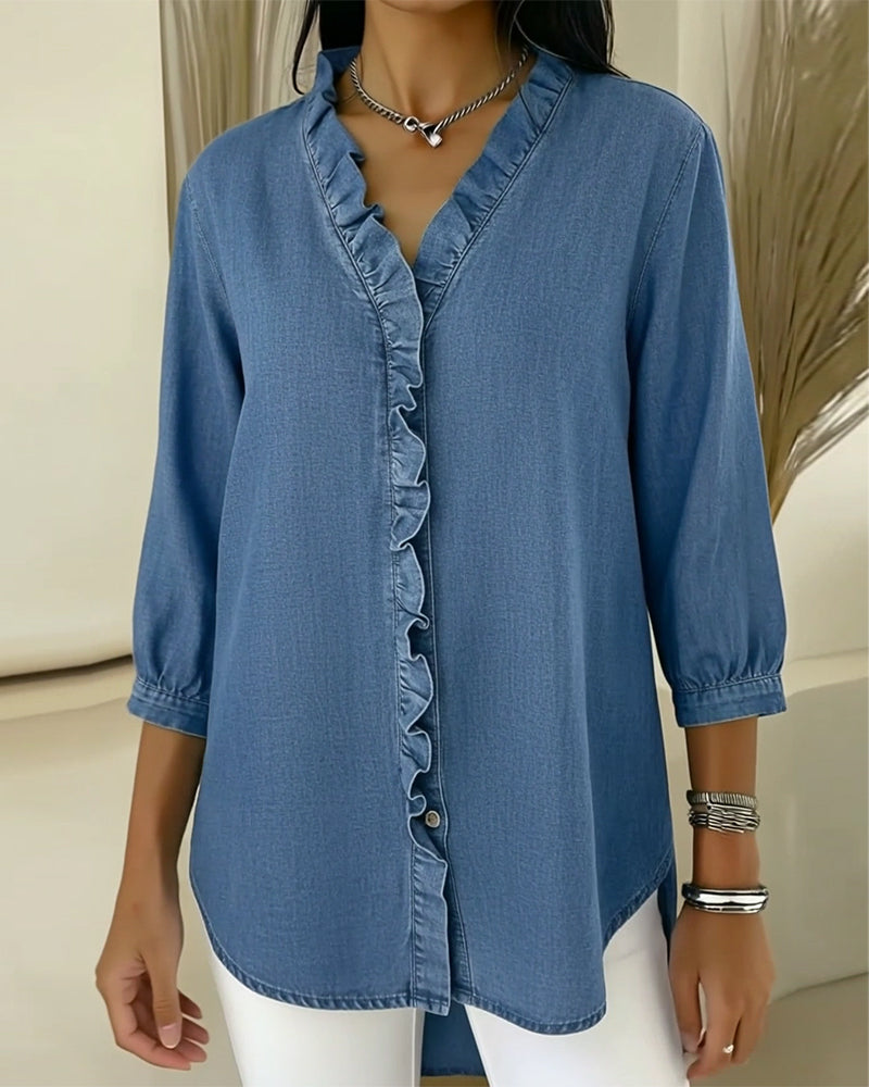 Camisa elegante con volantes