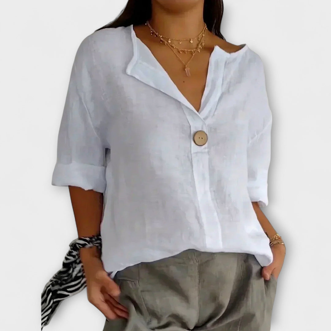Nicole - Blusa Casual de Lino