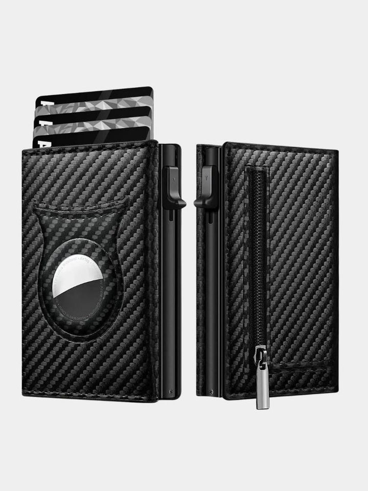 Billetera de Carbono con Soporte para AirTag y Protección RFID