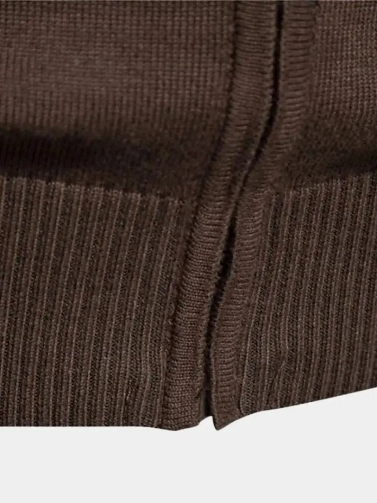 Cardigan con Cremallera y Cuello Alto