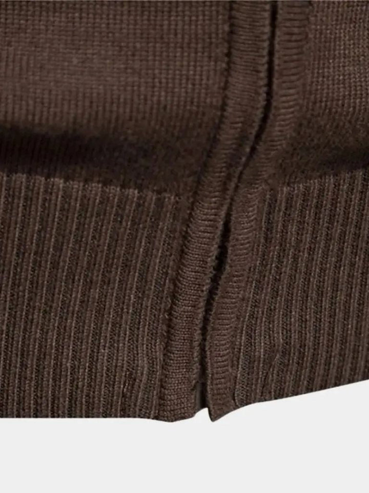 Cardigan con Cremallera y Cuello Alto