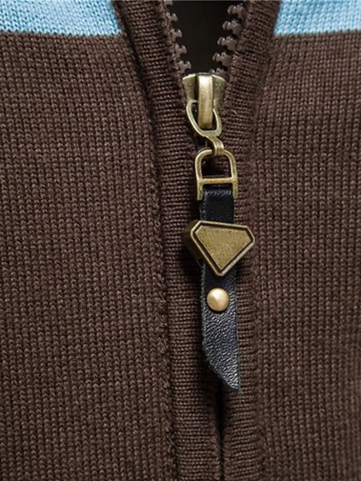 Cardigan con Cremallera y Cuello Alto