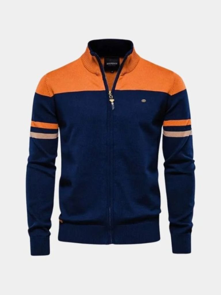 Cardigan con Cremallera y Cuello Alto