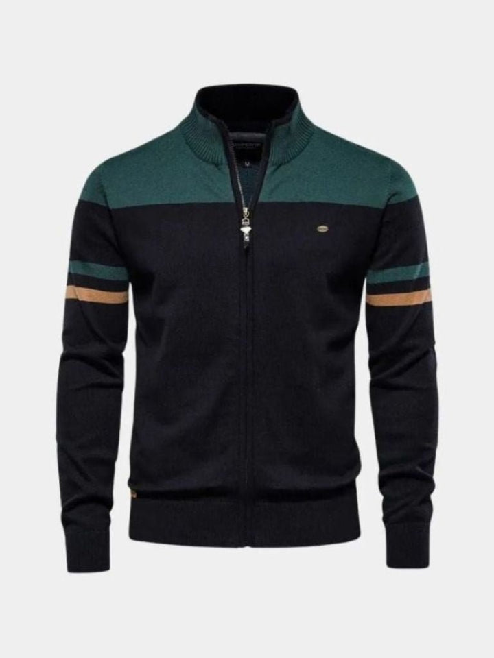 Cardigan con Cremallera y Cuello Alto