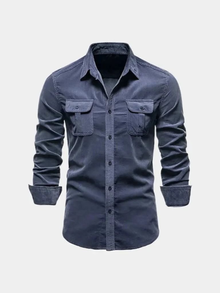 Camisa Casual de Corduroy para Oficina