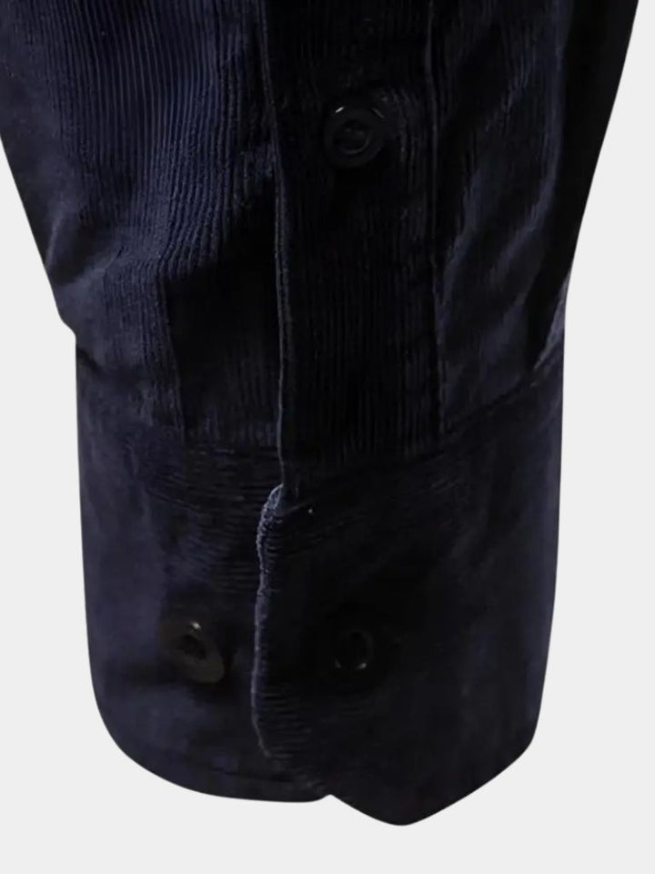 Camisa Casual de Corduroy para Oficina