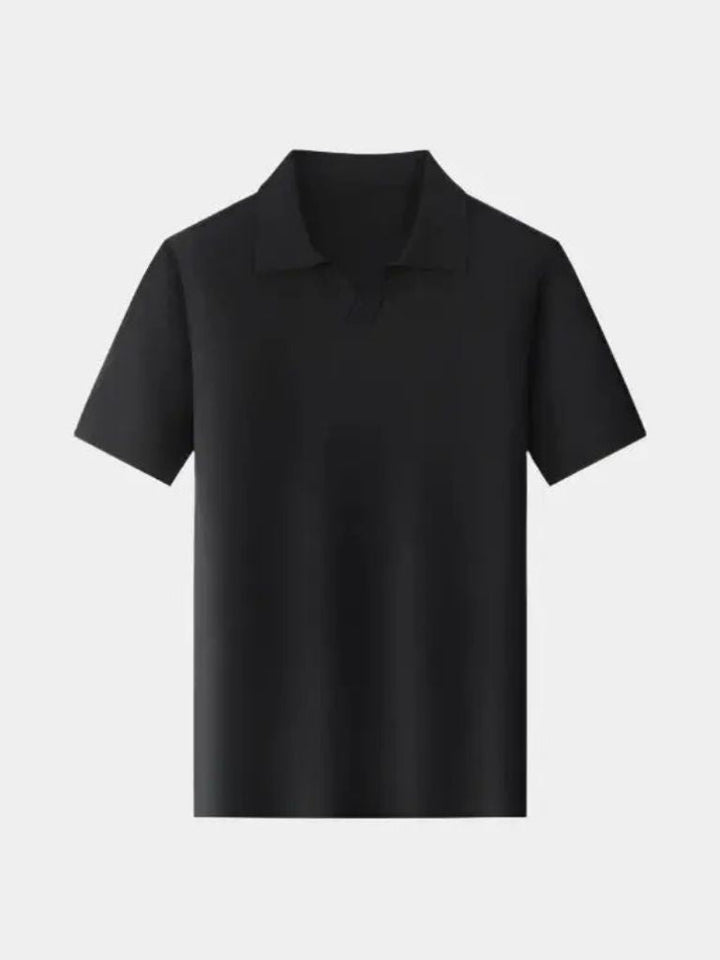 Camisa Polo Casual de Punto Sin Botones