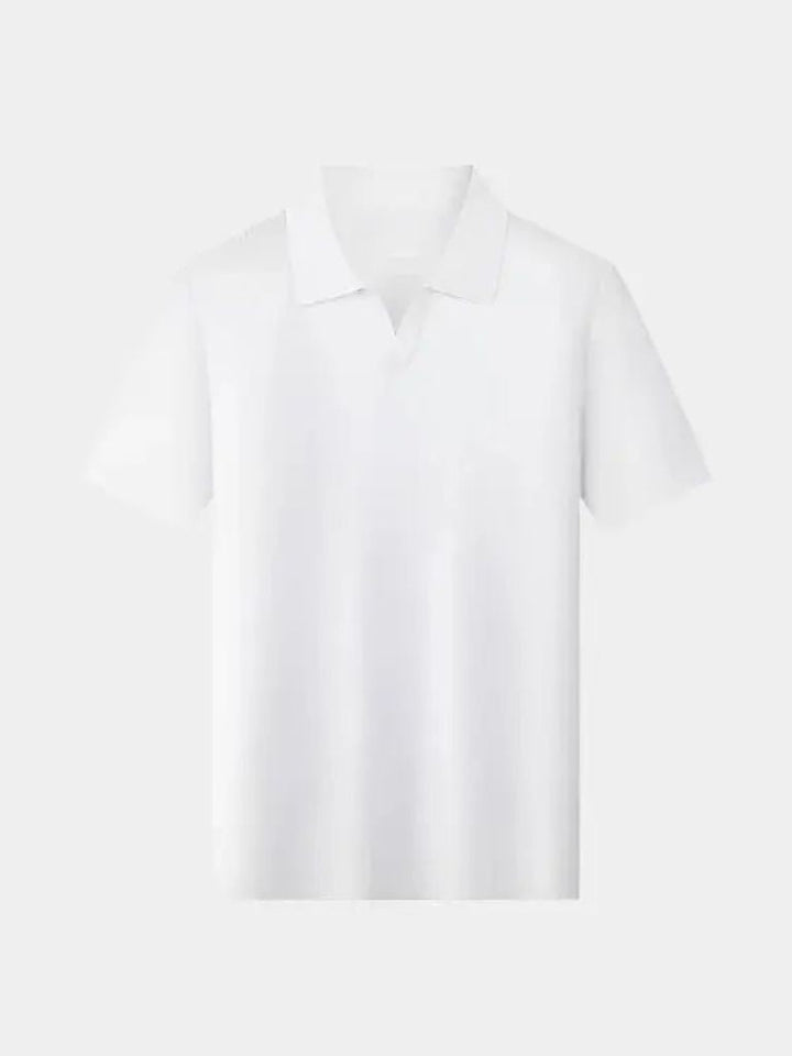 Camisa Polo Casual de Punto Sin Botones