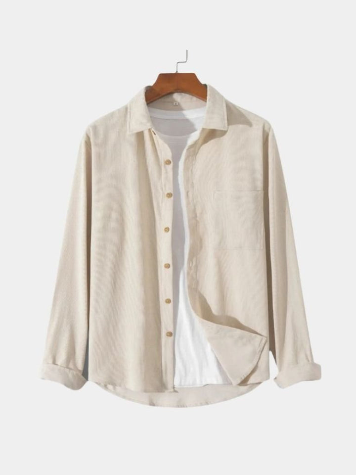 Camisa Casual de Pana Sólida