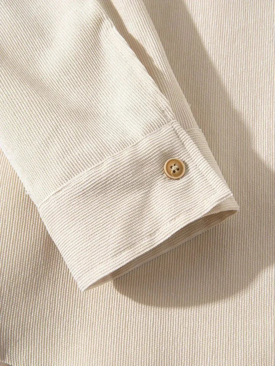 Camisa Casual de Pana Sólida
