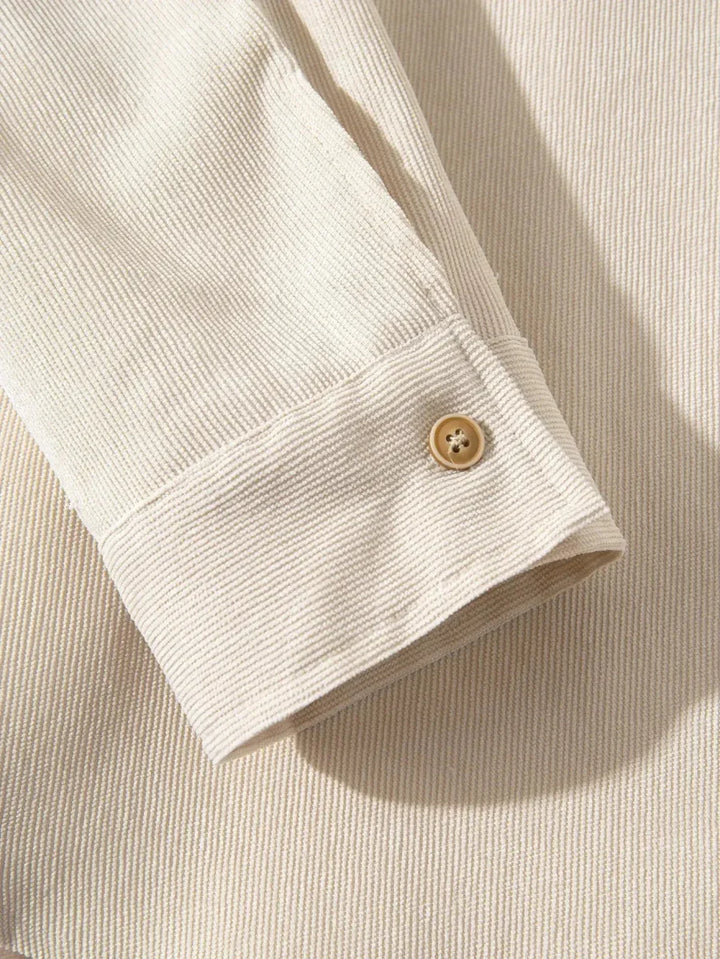 Camisa Casual de Pana Sólida