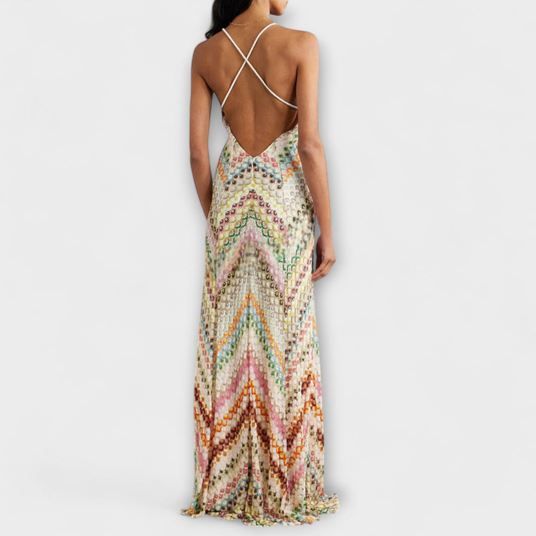 Remi - Maxi vestido con patrón de espiga colorido de Missoni