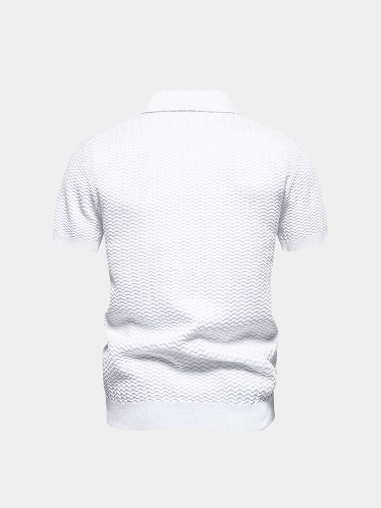 Camisa Polo Clásica de Corte Regular con Cierre de Cuarto y Mangas Cortas