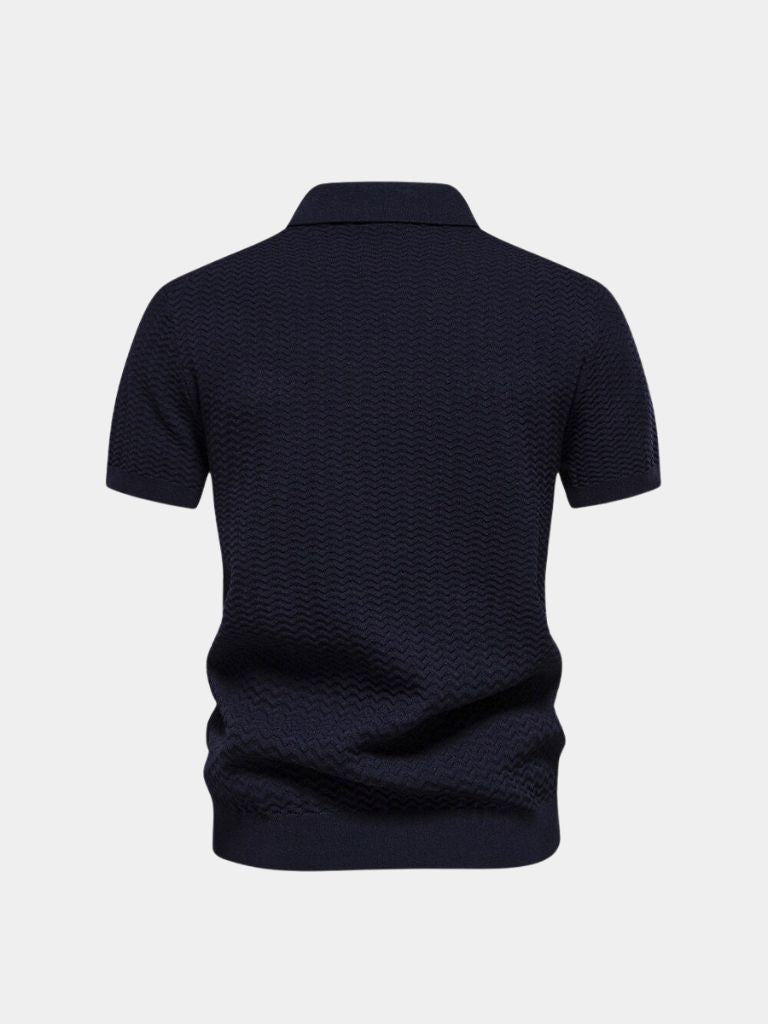 Camisa Polo Clásica de Corte Regular con Cierre de Cuarto y Mangas Cortas