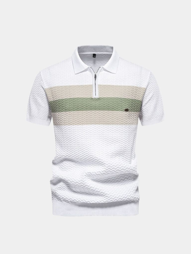 Camisa Polo Clásica de Corte Regular con Cierre de Cuarto y Mangas Cortas