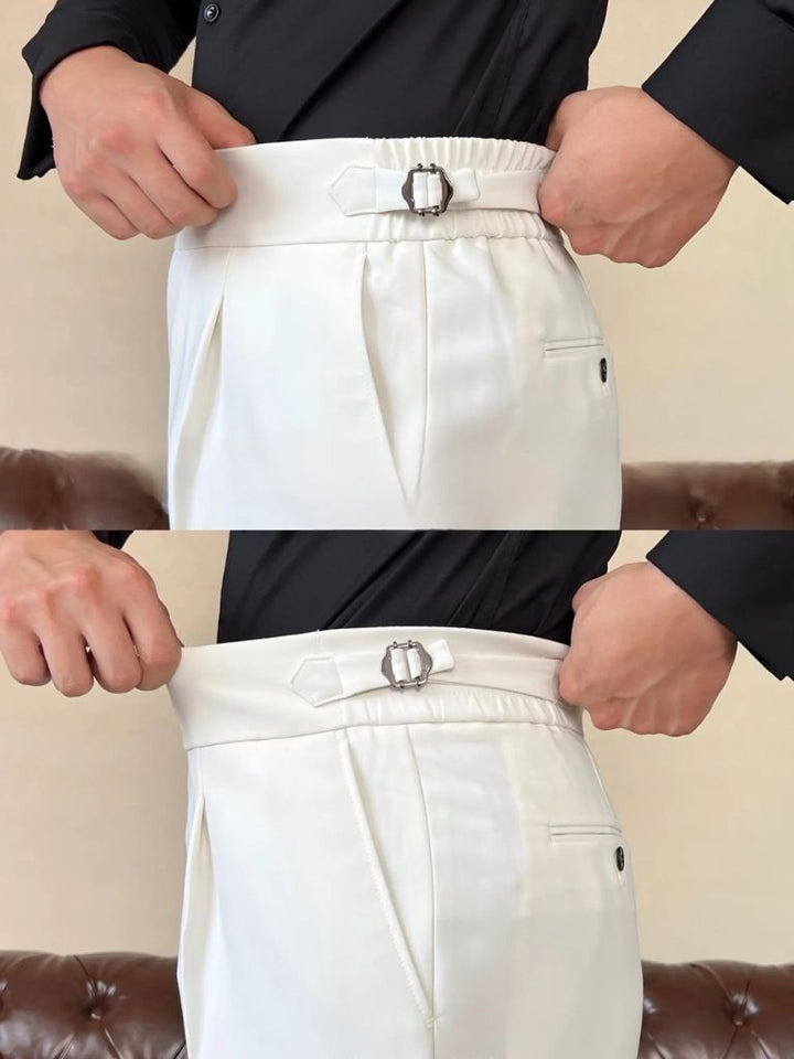 Pantalones Clásicos Elásticos Italia con Detalles Laterales
