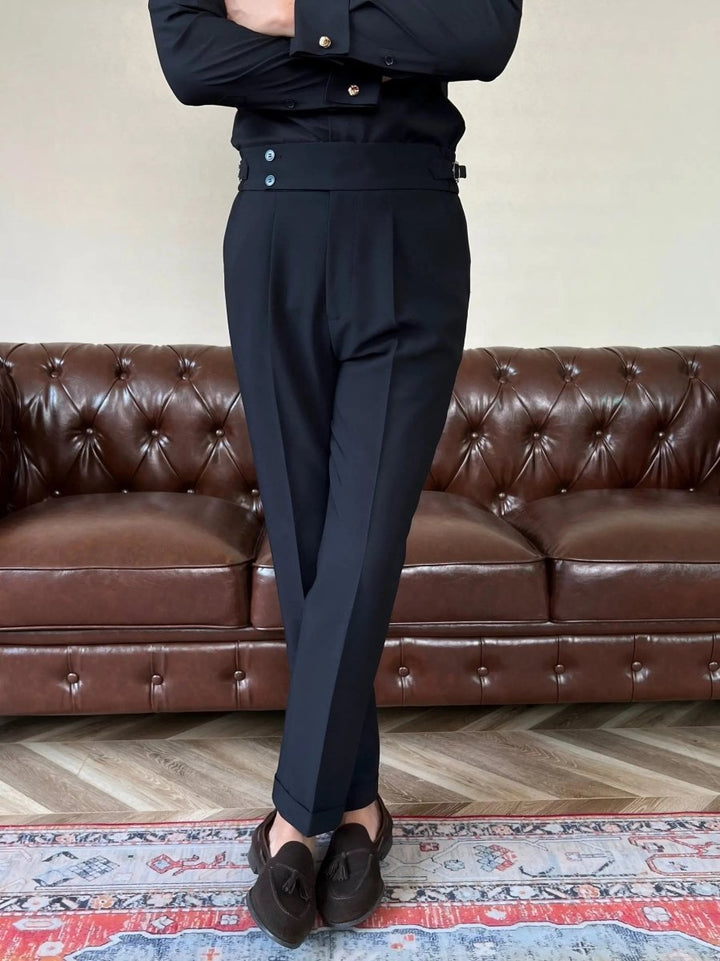 Pantalones Clásicos Elásticos Italia con Detalles Laterales