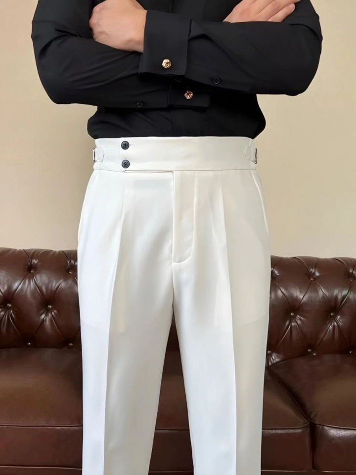 Pantalones Clásicos Elásticos Italia con Detalles Laterales