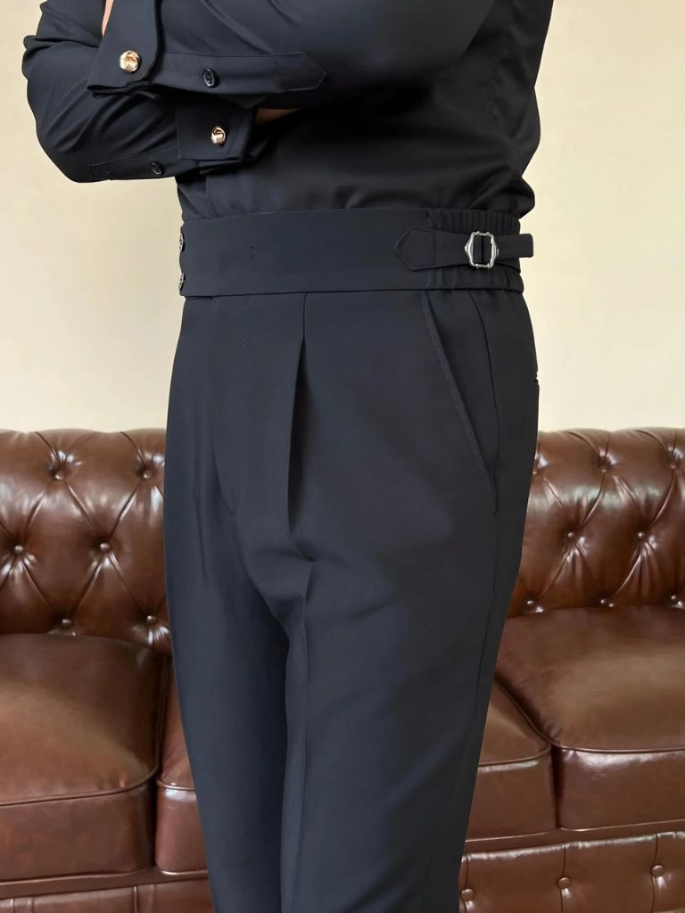 Pantalones Clásicos Elásticos Italia con Detalles Laterales