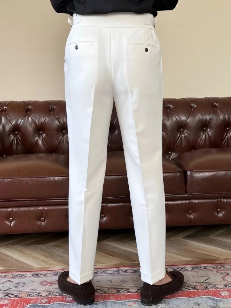 Pantalones Clásicos Elásticos Italia con Detalles Laterales